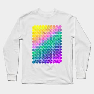 Polka Dot Geometric Grid Gradient Pattern Design Long Sleeve T-Shirt